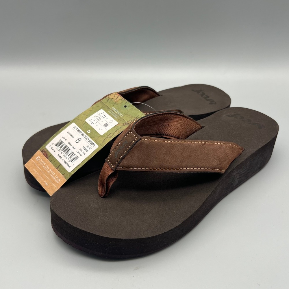 Reef Buttery Brown Women 8 Flip Flop Platform Sandal 2U1T RFBRO NWT